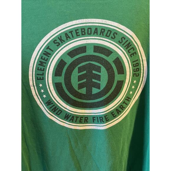 Element Skateboarding Vintage Men’s L Green Short Sleeve Cotton T-shirt - Picture 4 of 16